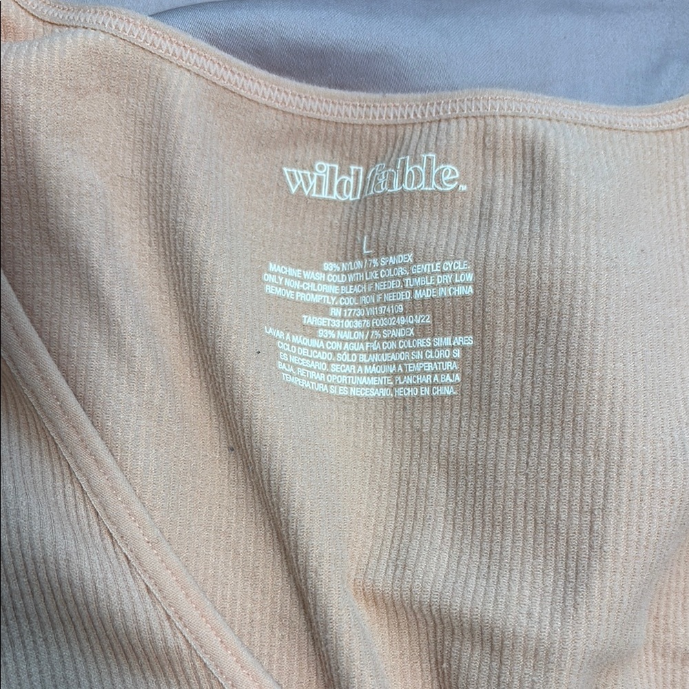 Wild Fable Peach Ribbed Crop Top - Picture 2 of 2
